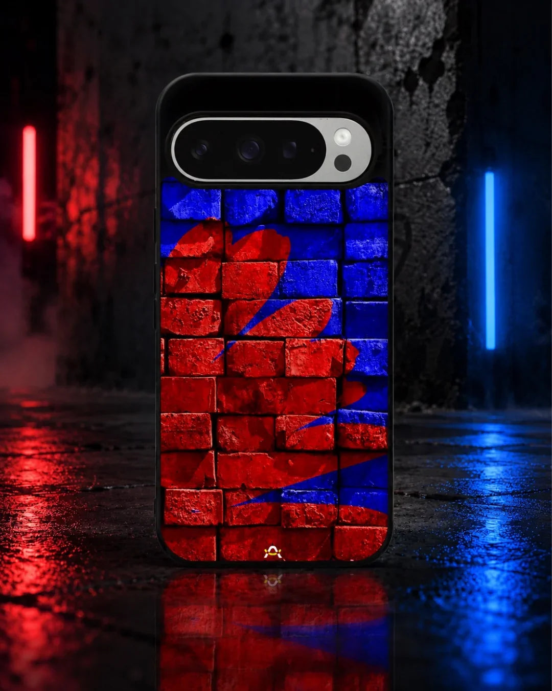 Red & Blue Painted Bricks Phone Case - Bold Street Wall Print for iPhone, Samsung, Pixel, OnePlus & Vivo