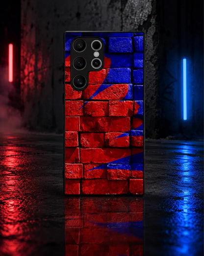 Red & Blue Painted Bricks Phone Case - Bold Street Wall Print for iPhone, Samsung, Pixel, OnePlus & Vivo
