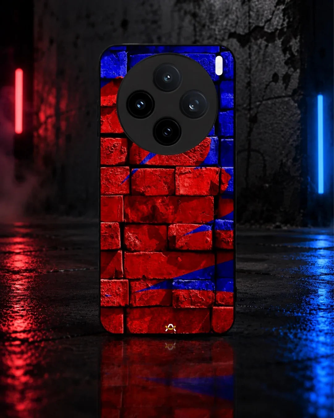 Red & Blue Painted Bricks Phone Case - Bold Street Wall Print for iPhone, Samsung, Pixel, OnePlus & Vivo