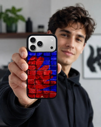 Red & Blue Painted Bricks Phone Case - Bold Street Wall Print for iPhone, Samsung, Pixel, OnePlus & Vivo
