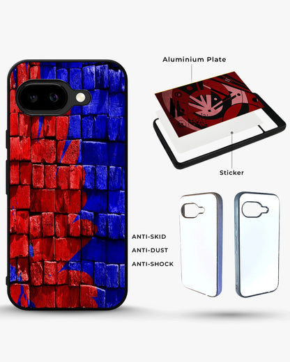 Red & Blue Painted Bricks Phone Case - Bold Street Wall Print for iPhone, Samsung, Pixel, OnePlus & Vivo