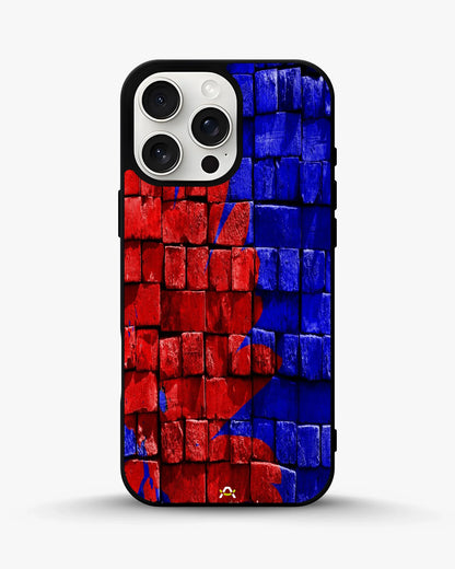 Red & Blue Painted Bricks Phone Case - Bold Street Wall Print for iPhone, Samsung, Pixel, OnePlus & Vivo