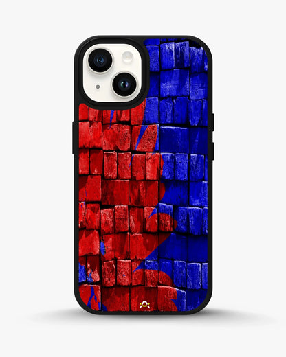 Red & Blue Painted Bricks Phone Case - Bold Street Wall Print for iPhone, Samsung, Pixel, OnePlus & Vivo