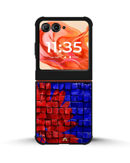 Red & Blue Painted Bricks Phone Case - Bold Street Wall Print for iPhone, Samsung, Pixel, OnePlus & Vivo
