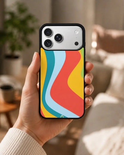 Retro Wavy Stripes Phone Case - Multicolor 70s Print for iPhone, Samsung, Pixel, OnePlus & Vivo