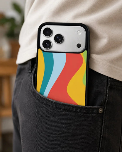 Retro Wavy Stripes Phone Case - Multicolor 70s Print for iPhone, Samsung, Pixel, OnePlus & Vivo