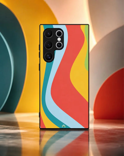 Retro Wavy Stripes Phone Case - Multicolor 70s Print for iPhone, Samsung, Pixel, OnePlus & Vivo