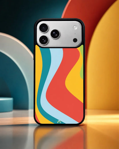 Retro Wavy Stripes Phone Case - Multicolor 70s Print for iPhone, Samsung, Pixel, OnePlus & Vivo