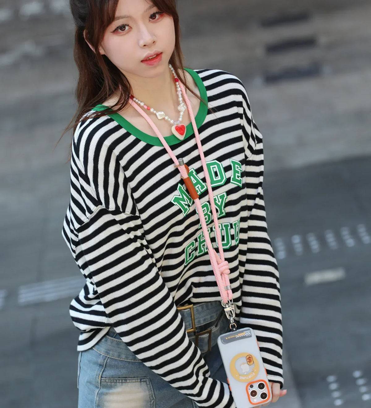 Glow-in-the-Dark Phone Lanyard – Fluorescent Pink, Adjustable Neck & Wrist Strap for All Phones.