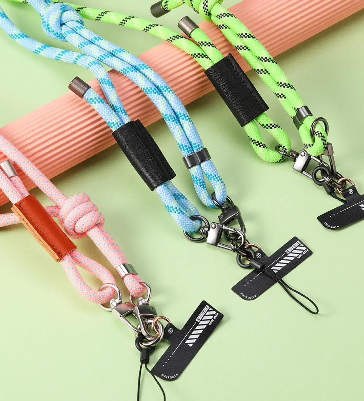 Glow-in-the-Dark Phone Lanyard – Green, Adjustable Neck & Wrist Strap for All Phones