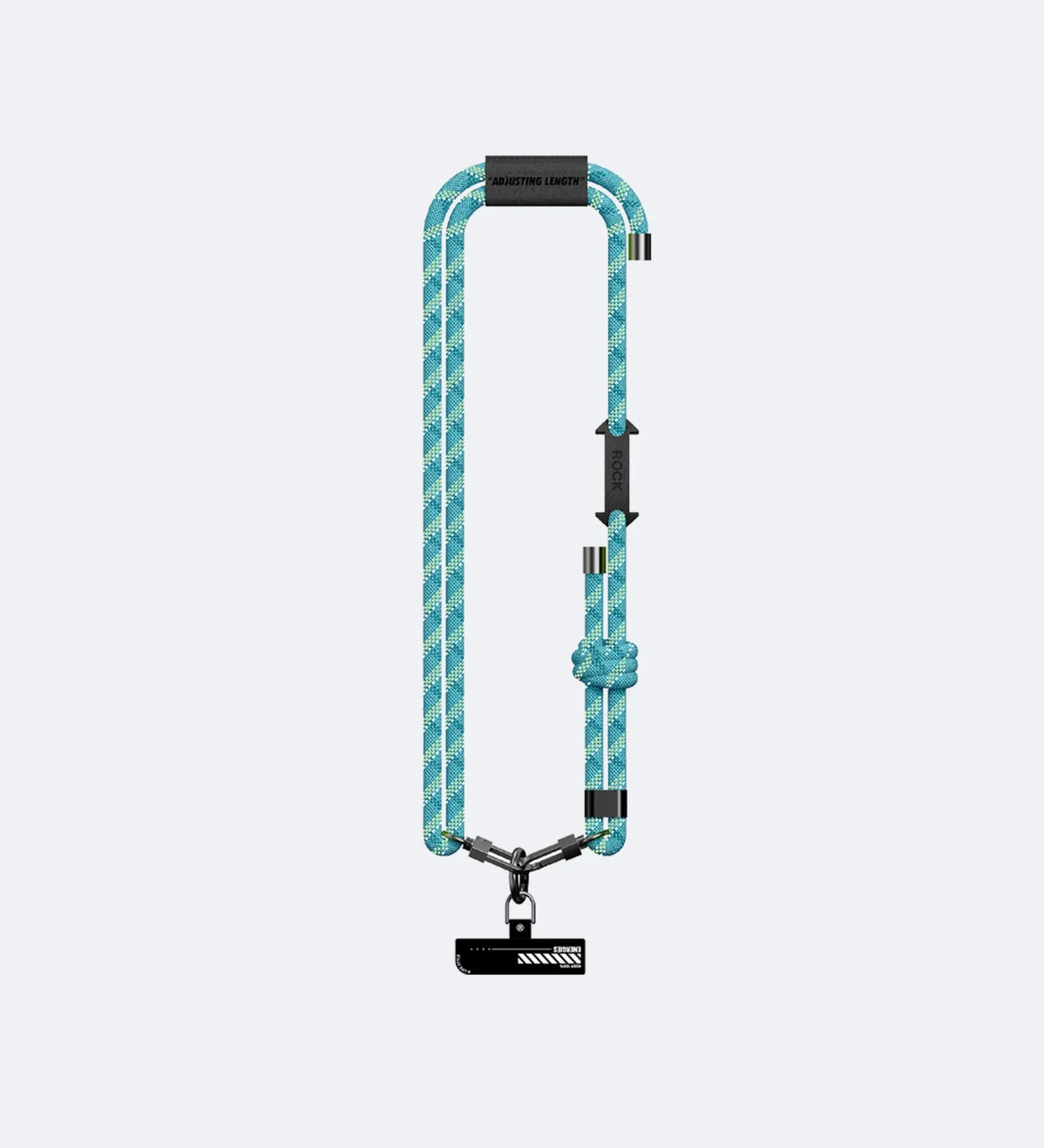 8mm Glow-in-the-Dark Phone Lanyard – Blue, Adjustable Neck & Wrist Strap for All Phones