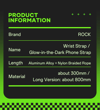 8mm Glow-in-the-Dark Phone Lanyard – Blue, Adjustable Neck & Wrist Strap for All Phones