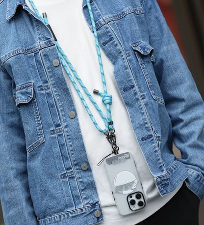 8mm Glow-in-the-Dark Phone Lanyard – Blue, Adjustable Neck & Wrist Strap for All Phones