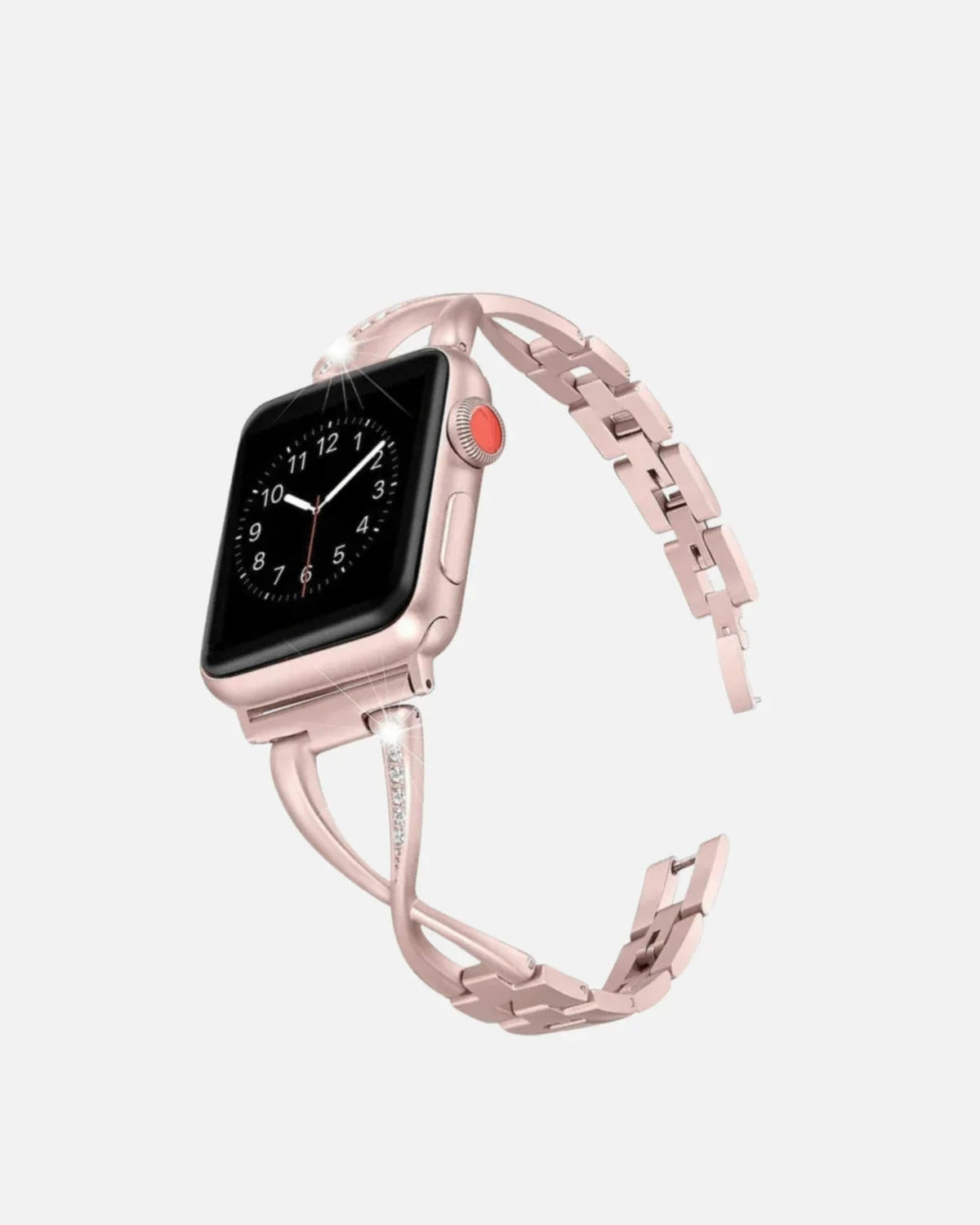 Rose Gold Apple Watch Crystal Metal Strap– Luxury Bracelet for Apple Watch