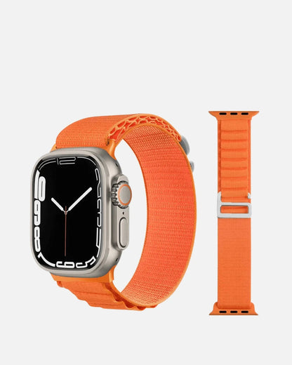 Rugged Nylon Band – Apple Watch 42/44/45/49mm – Orange – Alpine Loop Series
