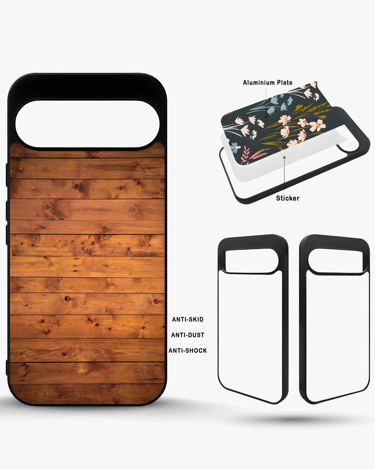 Rustic Wooden Planks Phone Case - Warm Wood Grain Print for iPhone, Samsung, Pixel, OnePlus & Vivo