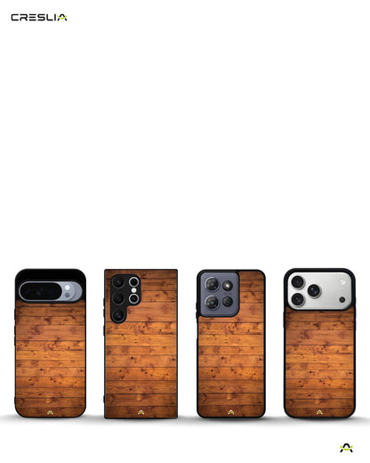 Rustic Wooden Planks Phone Case - Warm Wood Grain Print for iPhone, Samsung, Pixel, OnePlus & Vivo