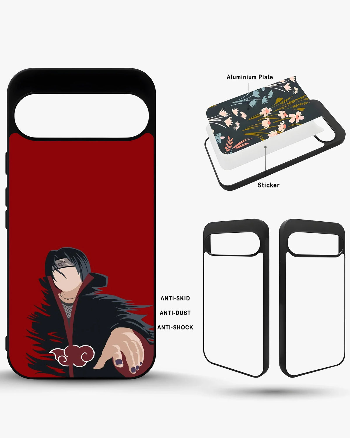 Shadow Ninja Warrior Phone Case - Black & Red Print for iPhone, Samsung, Pixel, OnePlus & Vivo