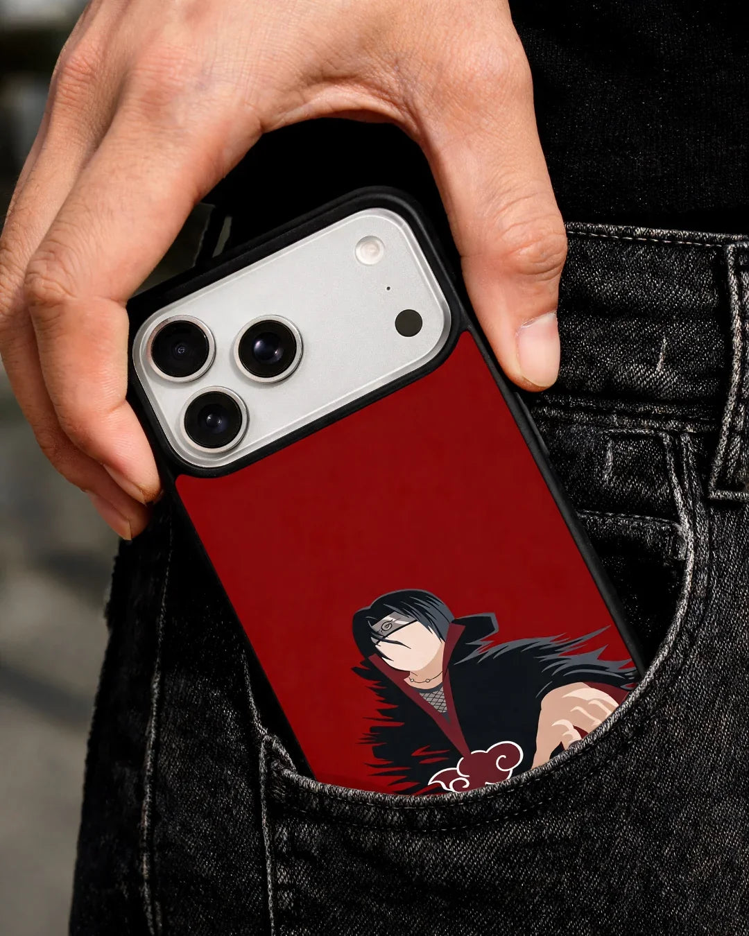 Shadow Ninja Warrior Phone Case - Black & Red Print for iPhone, Samsung, Pixel, OnePlus & Vivo