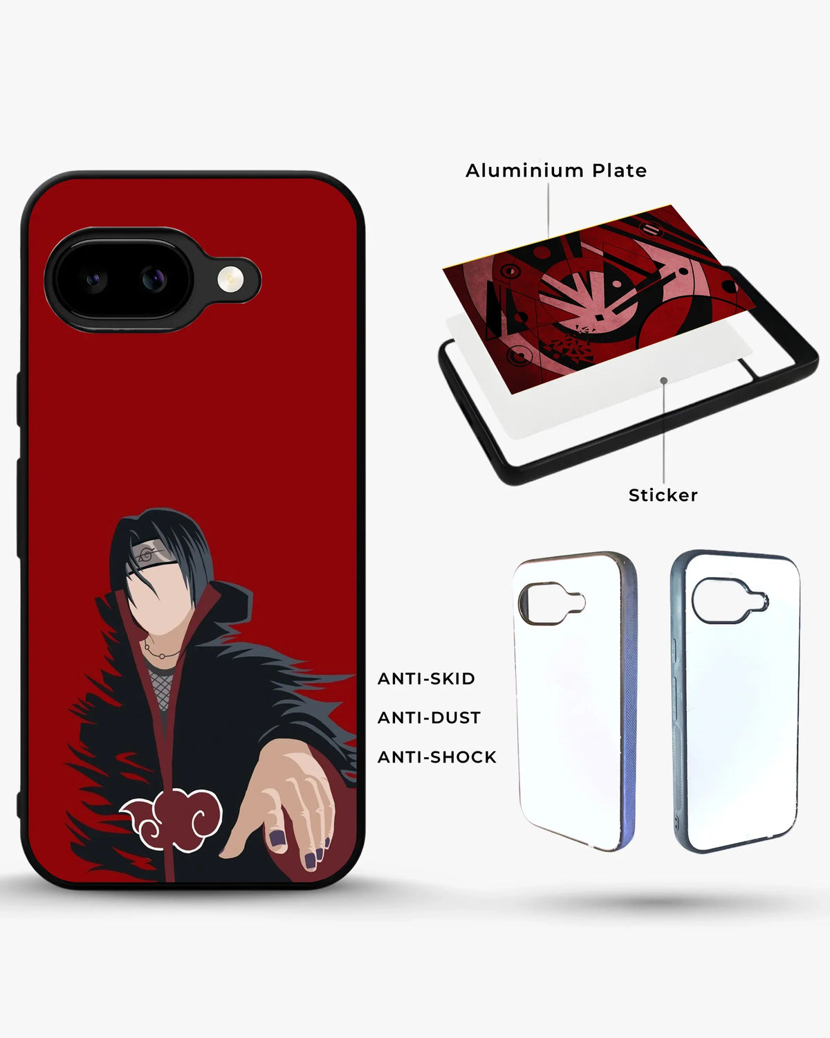 Shadow Ninja Warrior Phone Case - Black & Red Print for iPhone, Samsung, Pixel, OnePlus & Vivo