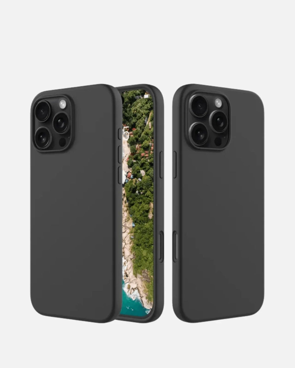 Soft Silicone Case with Full Bottom Protection – iPhone 16 Pro Max – Black – Solid Series