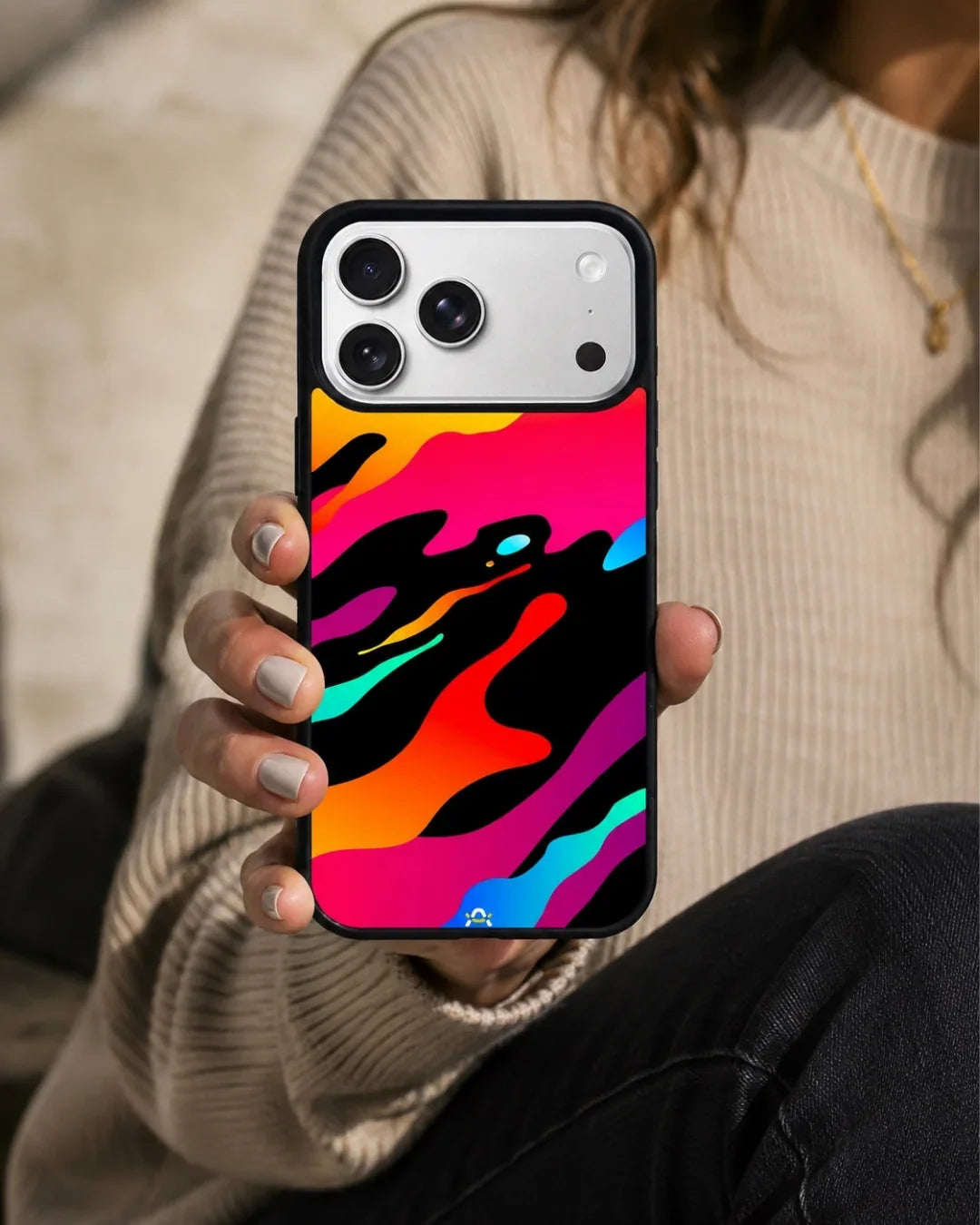 Abstract Fluid Splash Phone Case - Vibrant Multicolor Print for iPhone, Samsung, Pixel, OnePlus & Vivo
