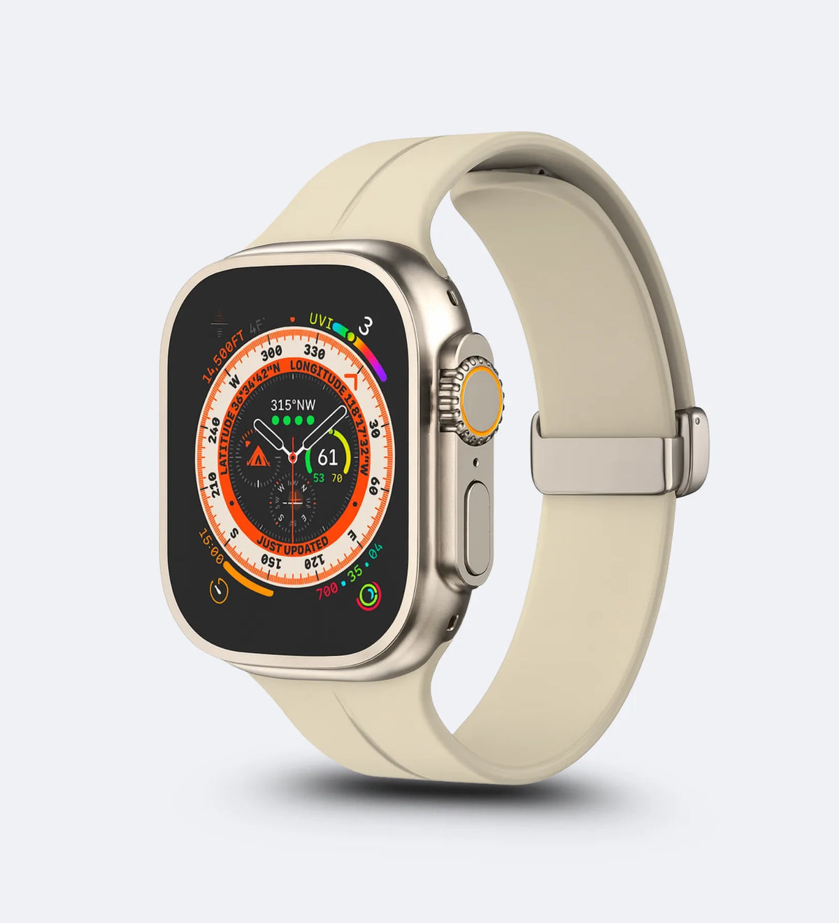 Silicone Magnetic Buckle Apple Watch Band – Starlight