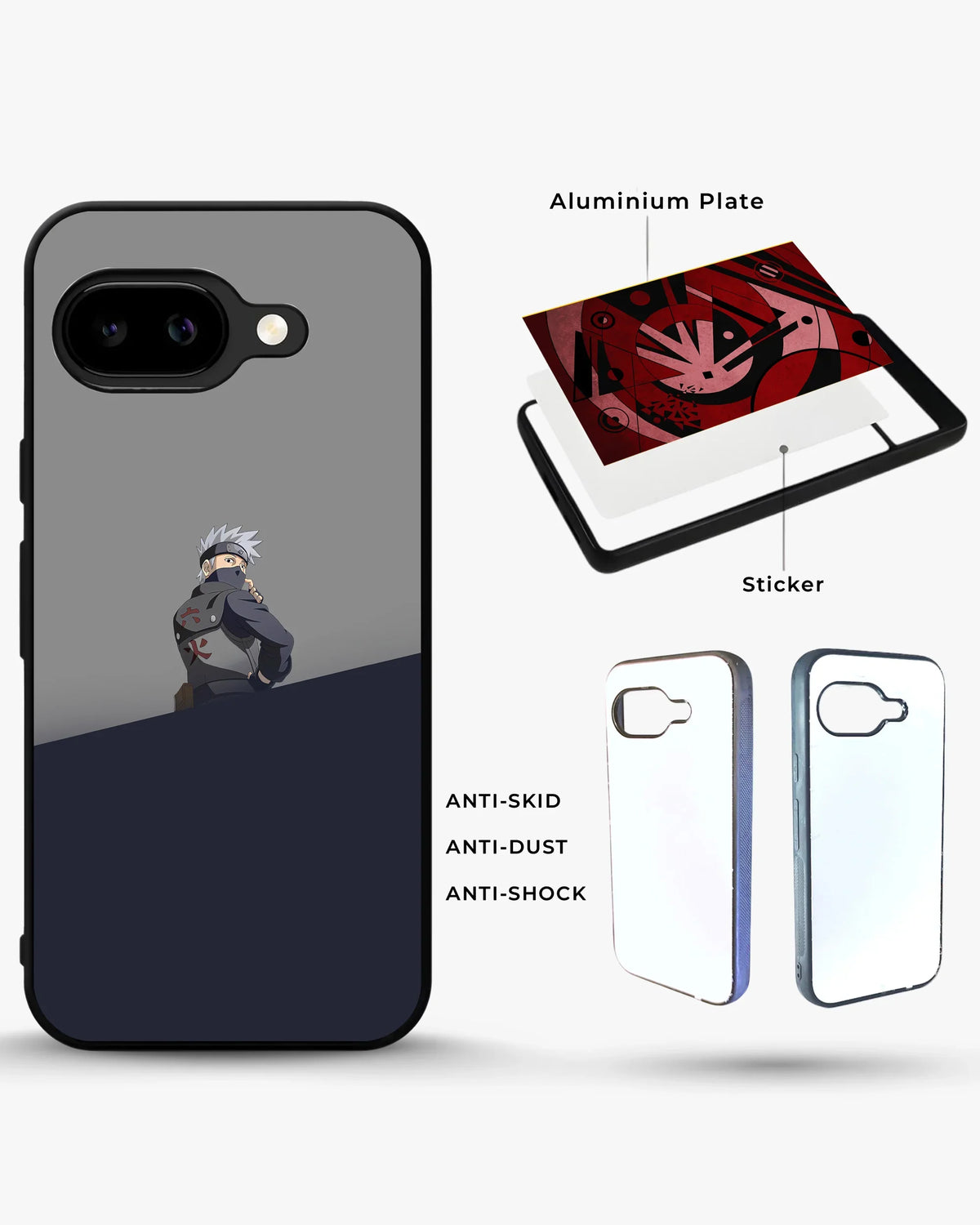 Stealth Ninja Warrior Phone Case - Gray & Navy Print for iPhone, Samsung, Pixel, OnePlus & Vivo