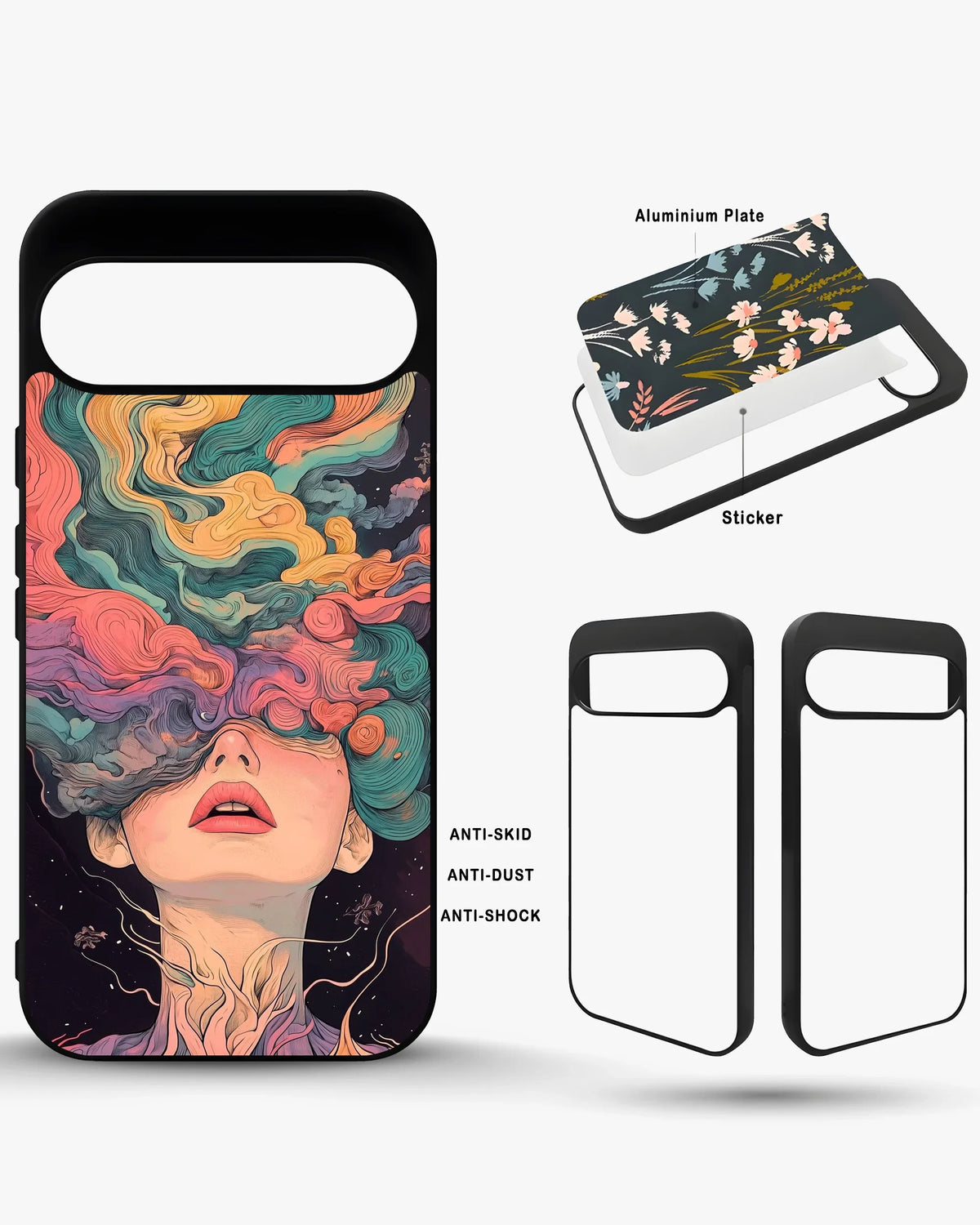 Surreal Portrait Phone Case - Artistic Female Aesthetic Cover for iPhone, Samsung, Pixel, OnePlus & Vivo