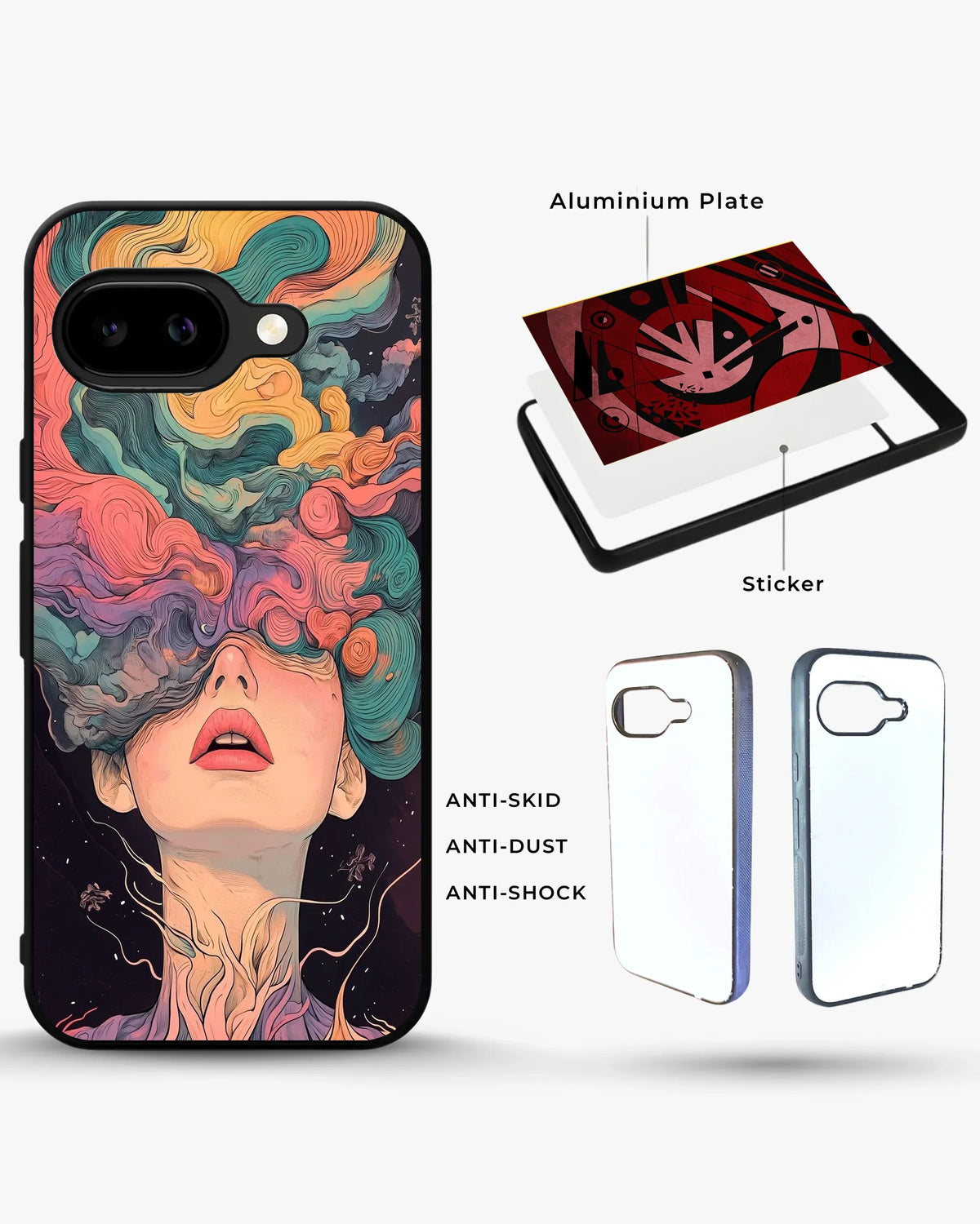 Surreal Portrait Phone Case - Artistic Female Aesthetic Cover for iPhone, Samsung, Pixel, OnePlus & Vivo