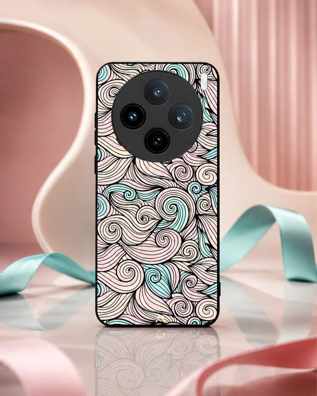 Swirl Pattern Phone Case - Dreamy Pink & Blue Print for iPhone, Samsung, Pixel, OnePlus & Vivo