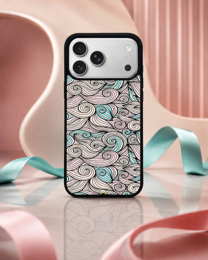 Swirl Pattern Phone Case - Dreamy Pink & Blue Print for iPhone, Samsung, Pixel, OnePlus & Vivo