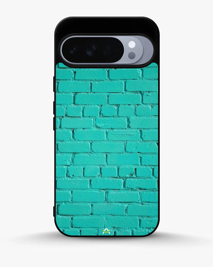 Teal Brick Wall Phone Case - Turquoise Painted Masonry Print for iPhone, Samsung, Pixel, OnePlus & Vivo