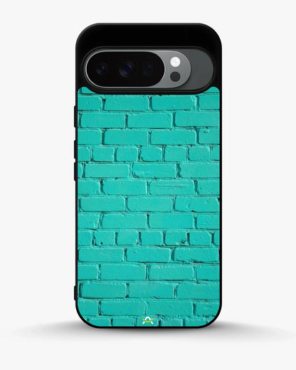 Teal Brick Wall Phone Case - Turquoise Painted Masonry Print for iPhone, Samsung, Pixel, OnePlus & Vivo