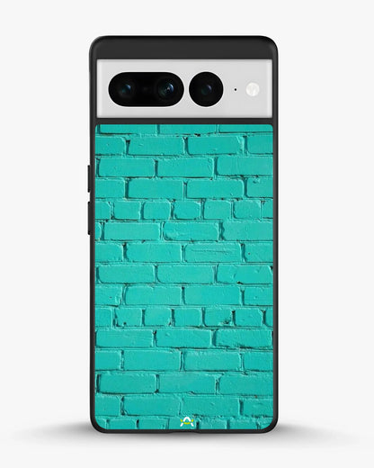 Teal Brick Wall Phone Case - Turquoise Painted Masonry Print for iPhone, Samsung, Pixel, OnePlus & Vivo