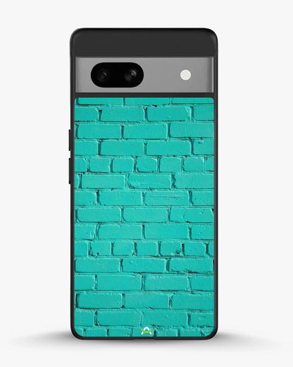 Teal Brick Wall Phone Case - Turquoise Painted Masonry Print for iPhone, Samsung, Pixel, OnePlus & Vivo