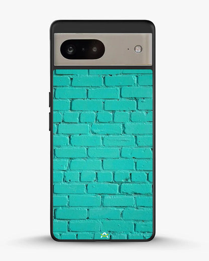 Teal Brick Wall Phone Case - Turquoise Painted Masonry Print for iPhone, Samsung, Pixel, OnePlus & Vivo