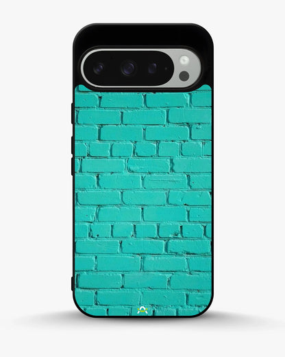 Teal Brick Wall Phone Case - Turquoise Painted Masonry Print for iPhone, Samsung, Pixel, OnePlus & Vivo