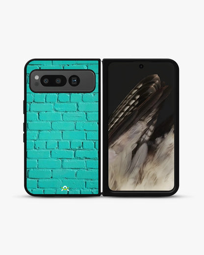 Teal Brick Wall Phone Case - Turquoise Painted Masonry Print for iPhone, Samsung, Pixel, OnePlus & Vivo