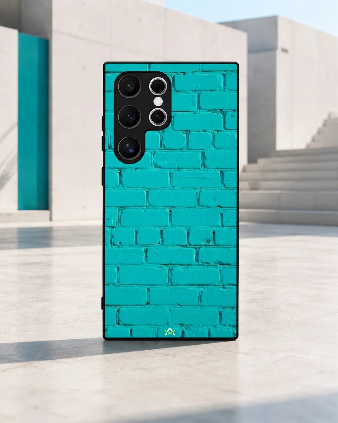 Teal Brick Wall Phone Case - Turquoise Painted Masonry Print for iPhone, Samsung, Pixel, OnePlus & Vivo