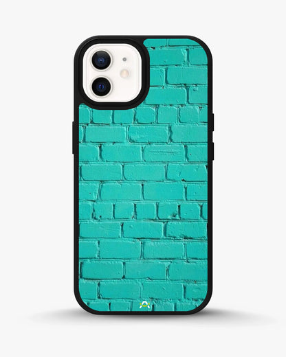 Teal Brick Wall Phone Case - Turquoise Painted Masonry Print for iPhone, Samsung, Pixel, OnePlus & Vivo