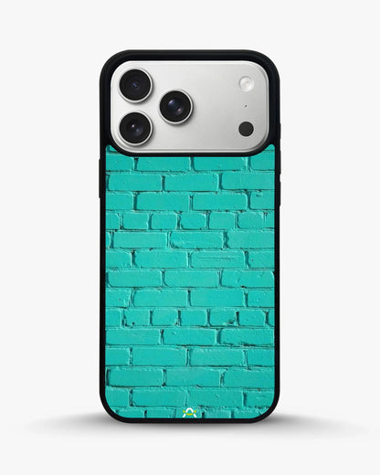 Teal Brick Wall Phone Case - Turquoise Painted Masonry Print for iPhone, Samsung, Pixel, OnePlus & Vivo