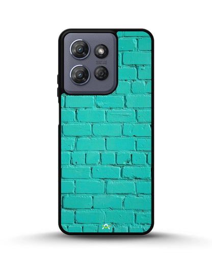 Teal Brick Wall Phone Case - Turquoise Painted Masonry Print for iPhone, Samsung, Pixel, OnePlus & Vivo