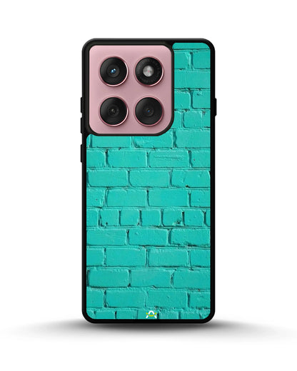 Teal Brick Wall Phone Case - Turquoise Painted Masonry Print for iPhone, Samsung, Pixel, OnePlus & Vivo