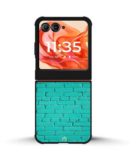Teal Brick Wall Phone Case - Turquoise Painted Masonry Print for iPhone, Samsung, Pixel, OnePlus & Vivo