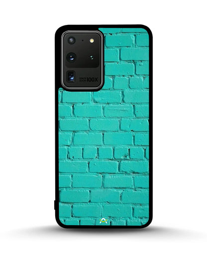 Teal Brick Wall Phone Case - Turquoise Painted Masonry Print for iPhone, Samsung, Pixel, OnePlus & Vivo