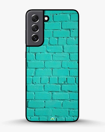 Teal Brick Wall Phone Case - Turquoise Painted Masonry Print for iPhone, Samsung, Pixel, OnePlus & Vivo