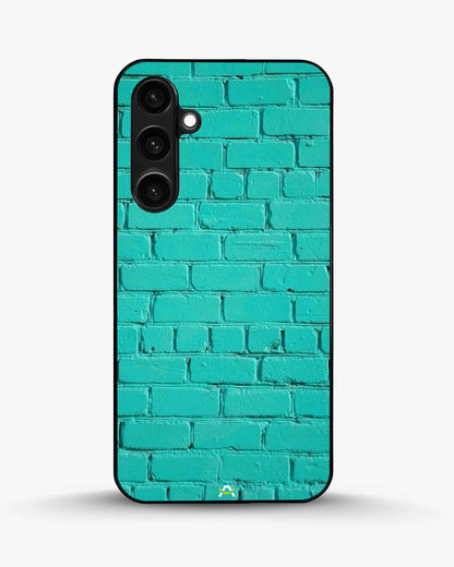 Teal Brick Wall Phone Case - Turquoise Painted Masonry Print for iPhone, Samsung, Pixel, OnePlus & Vivo