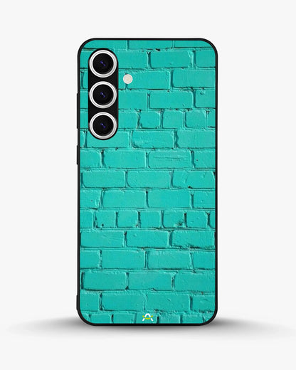 Teal Brick Wall Phone Case - Turquoise Painted Masonry Print for iPhone, Samsung, Pixel, OnePlus & Vivo