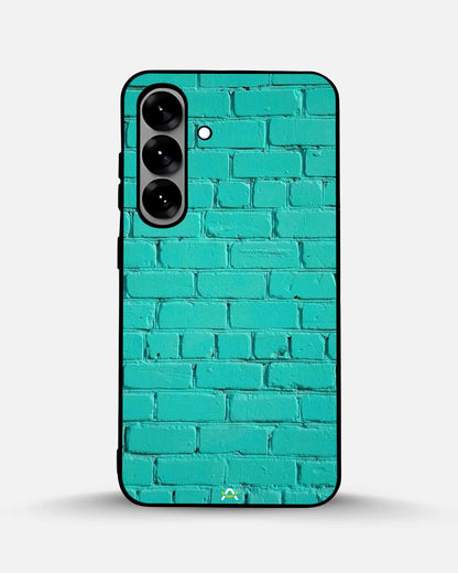 Teal Brick Wall Phone Case - Turquoise Painted Masonry Print for iPhone, Samsung, Pixel, OnePlus & Vivo